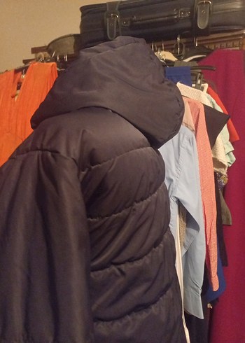 Düğmeli Siyah Kadın Ceket, Yüksek Yakalı - Görsel 7