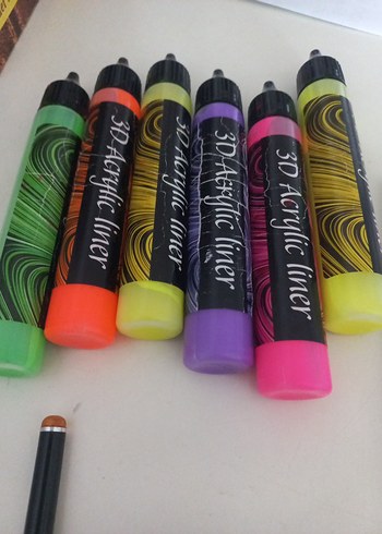 Renkli 3D Akrilik Kalem Seti