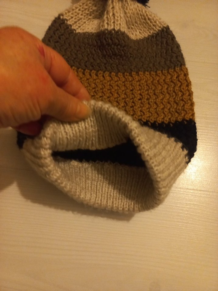 Kadın Örgü Bere, Püsküllü, Kahverengi Tonlar - Görsel 3