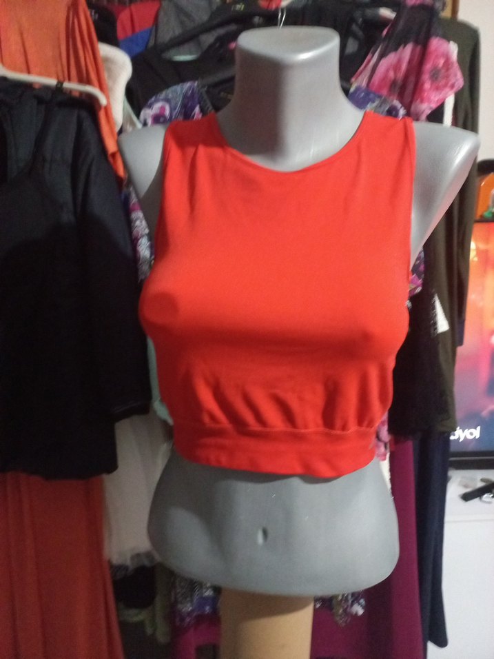 ORJİNAL JERF Kırmızı Mini Yüksek Yakalı Kadın Atlet - Görsel 5