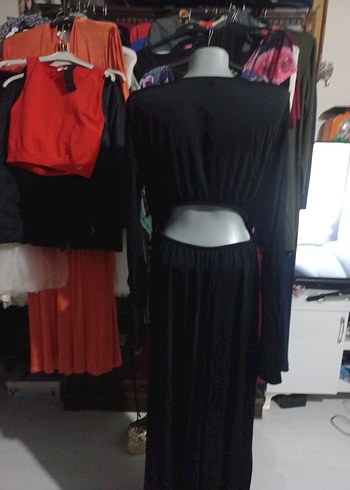 Siyah Uzun Kollu Piliseli Kadın Elbise - Görsel 5