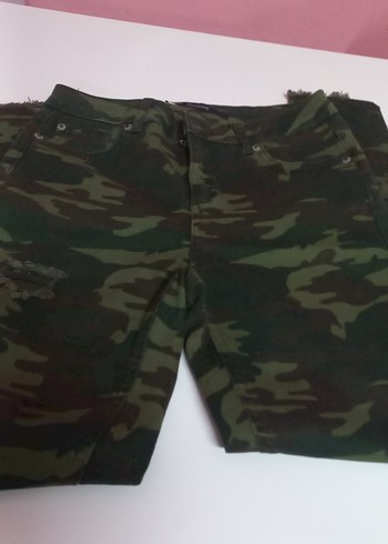 m Beden Kadın Kamuflaj Kot Pantolon