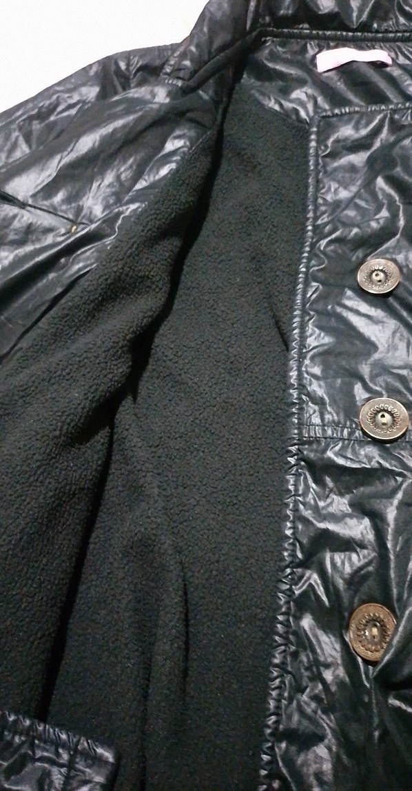 Düğmeli Siyah  Yağmurluk - Görsel 5