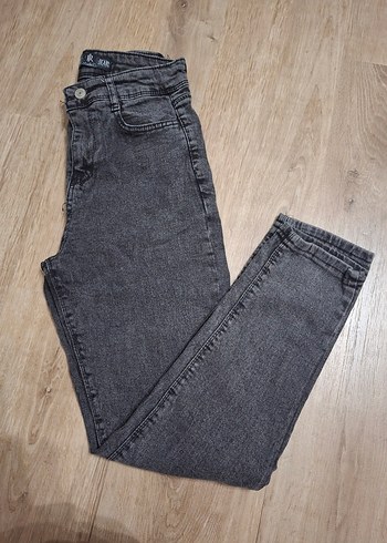 Gri Kadın Denim Pantolon Regular Fit