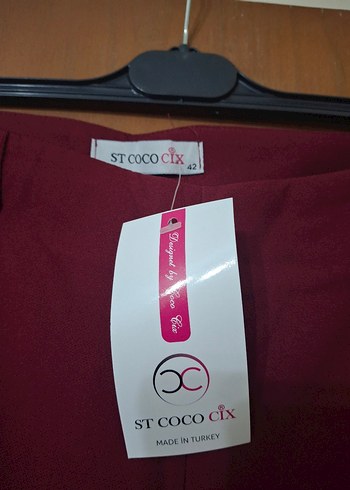 Diğer Bordo Kadın Midi Kumaş Pantolon