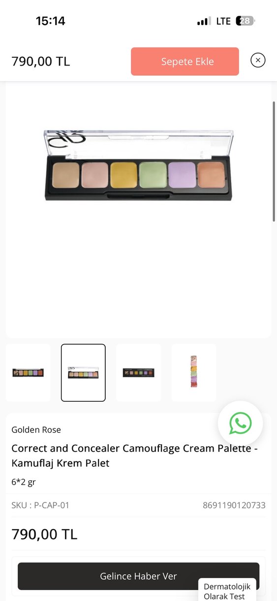 Golden Rose Correct and Concealer Cream Palette - Görsel 5