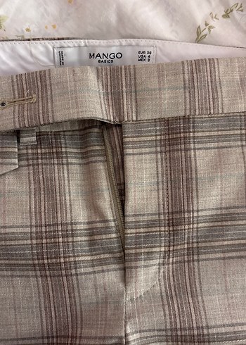 Bej Düğmeli Kadın Kumaş Pantolon - Görsel 3