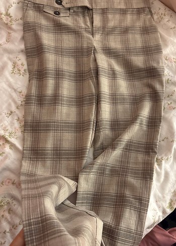 Bej Düğmeli Kadın Kumaş Pantolon - Görsel 2