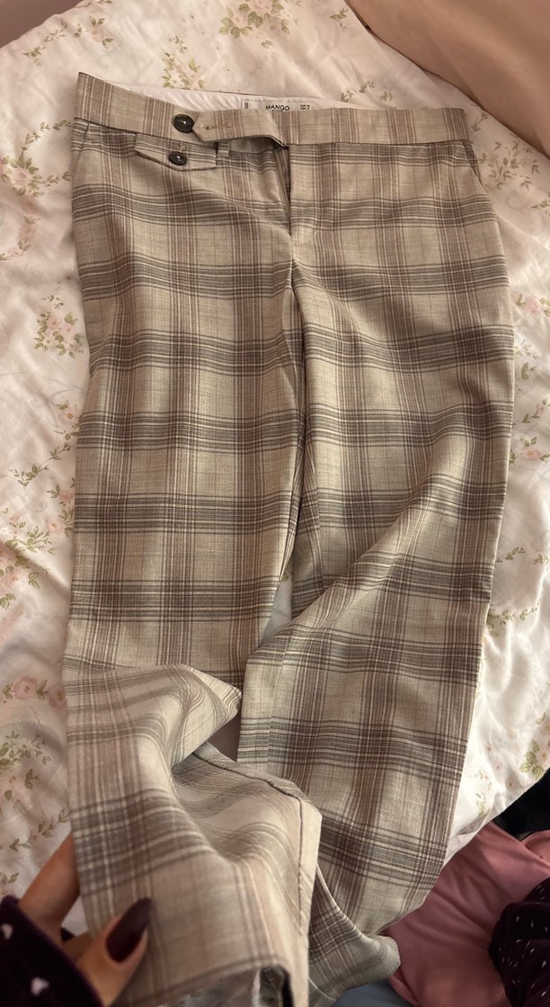 Bej Düğmeli Kadın Kumaş Pantolon - Görsel 2