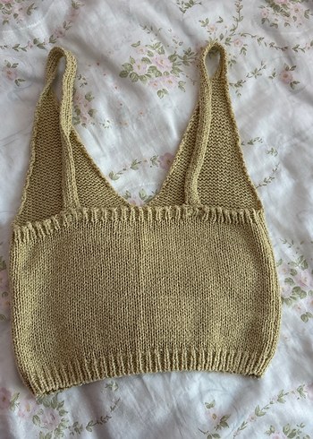 Bej Örgü Bohem Kadın Süveter - Görsel 4