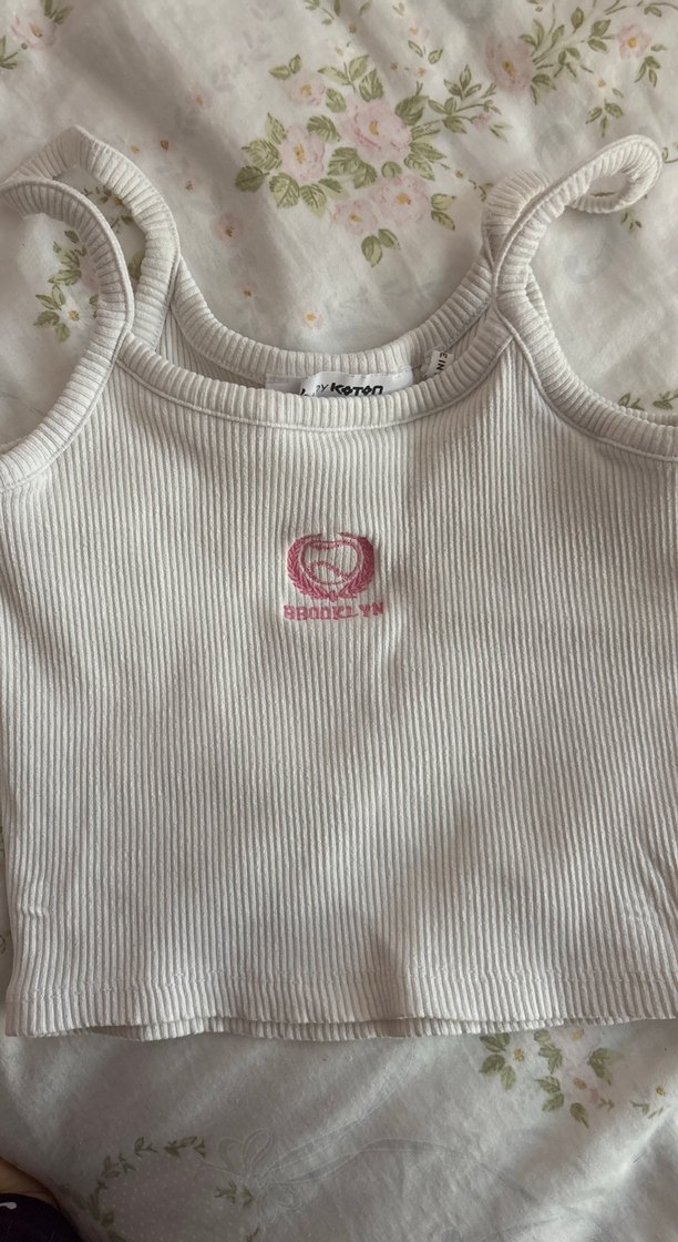 Beyaz Kız Çocuk İnce Askılı Triko Atlet - Görsel 2