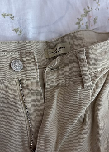 Bej Kadın Keten Bol Kesim Pantolon - Görsel 2