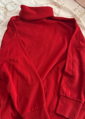 Kırmızı Boğazlı Kadın Sweatshirt - Görsel 2