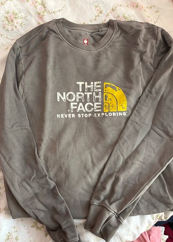 The North Face Gri Baskılı Kadın Sweatshirt - Görsel 2
