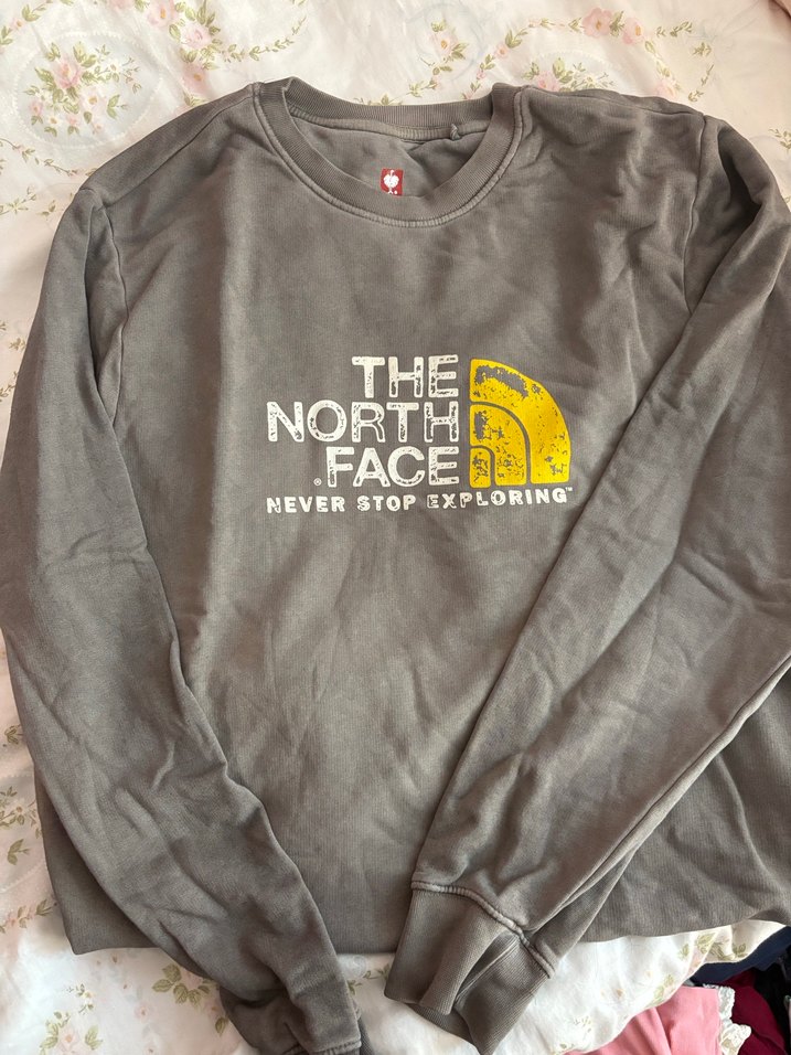 The North Face Gri Baskılı Kadın Sweatshirt - Görsel 2