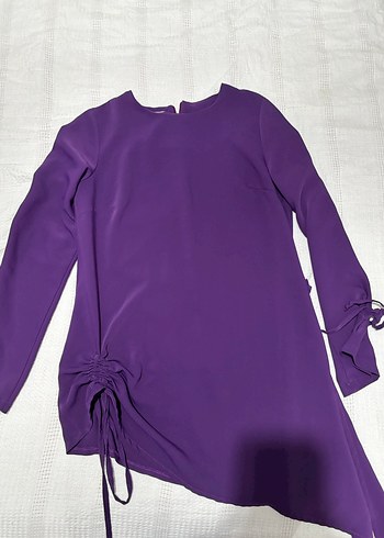 Mor Uzun Kollu Midi Tunik