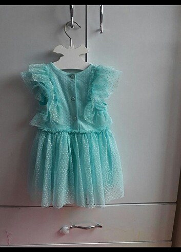 9-12 Ay Beden turkuaz Renk LCW kız bebek elbise