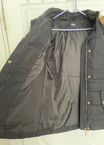 Siyah, Kürklü, Midi Boy Kadın Mont - Görsel 4