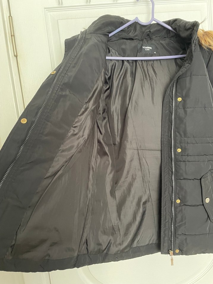 Siyah, Kürklü, Midi Boy Kadın Mont - Görsel 4