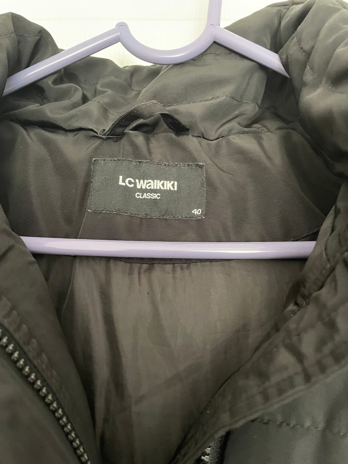 Siyah, Kürklü, Midi Boy Kadın Mont - Görsel 3