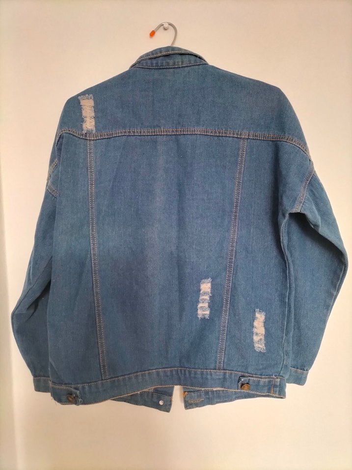 Düğmeli Mavi Kadın Denim Ceket - Görsel 2