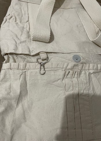 Bej Keten Kadın Omuz Çantası - Görsel 4