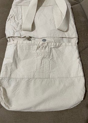 Bej Keten Kadın Omuz Çantası - Görsel 3