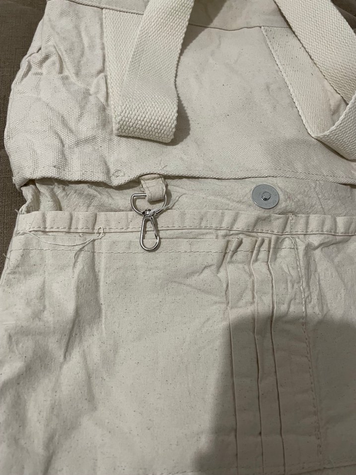 Bej Keten Kadın Omuz Çantası - Görsel 4