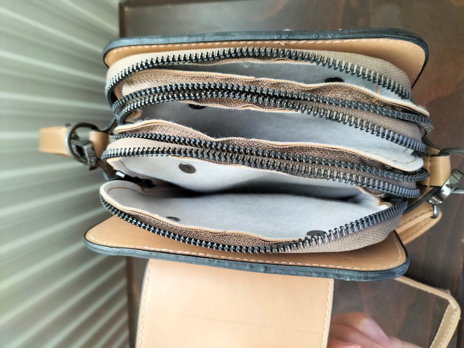 Bej Deri Vintage Tokalı Kadın Çanta - Görsel 2