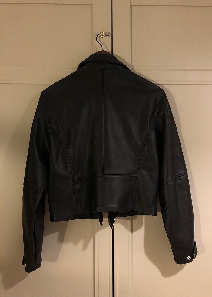 Mango deri ceket - Görsel 4