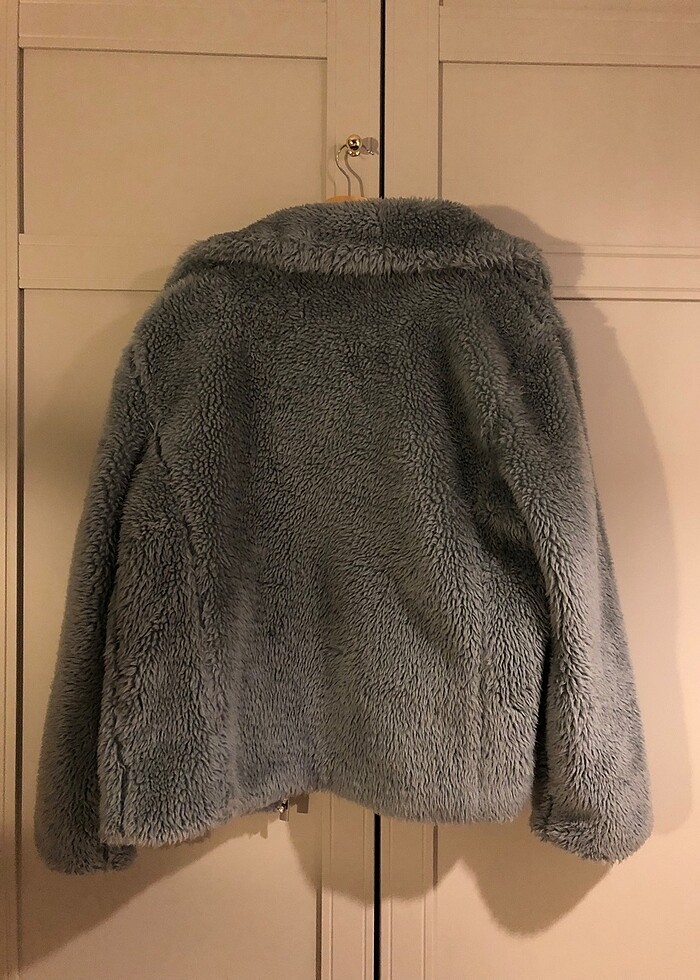 Mavi jeans peluş mont - Görsel 2