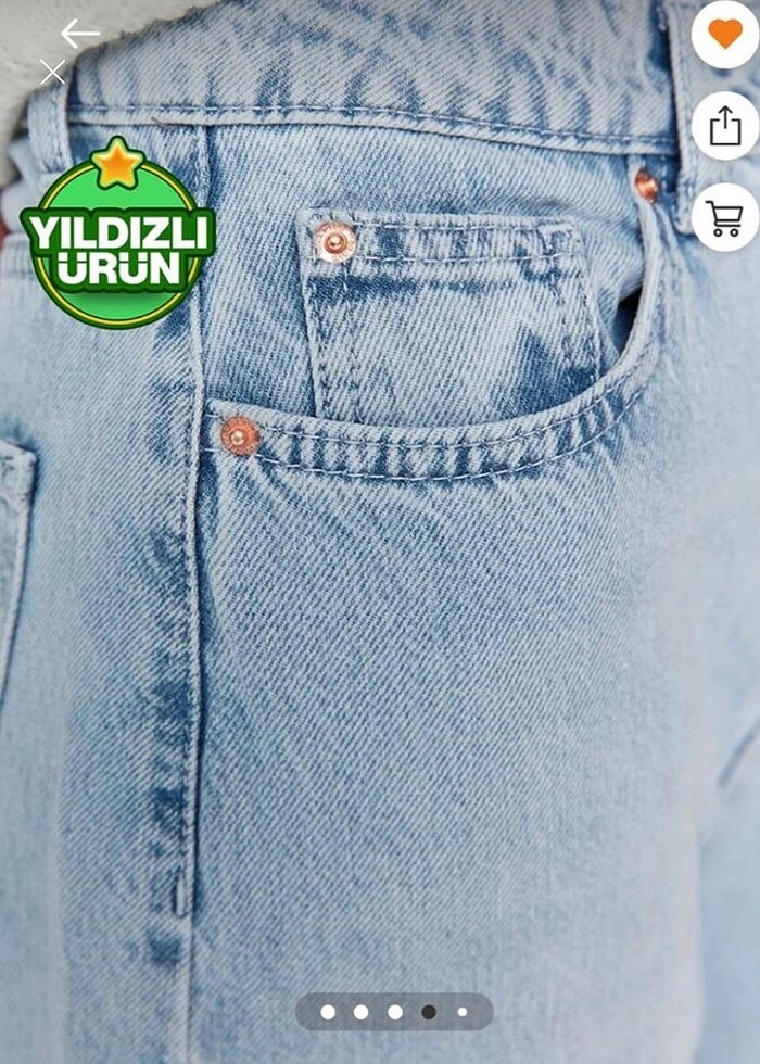 Trendyolmilla mavi yüksek bel uzun straight jeans - Görsel 5