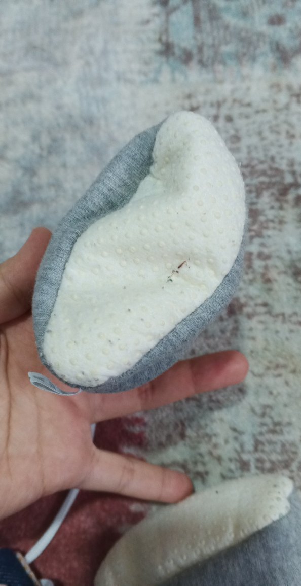 bebek için Gri Nakışlı Sıcak Terlik - Görsel 5