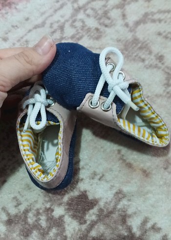 Erkek Bebek Bağcıklı Denim İlk Adım Ayakkabısı - Görsel 4