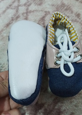Erkek Bebek Bağcıklı Denim İlk Adım Ayakkabısı - Görsel 3