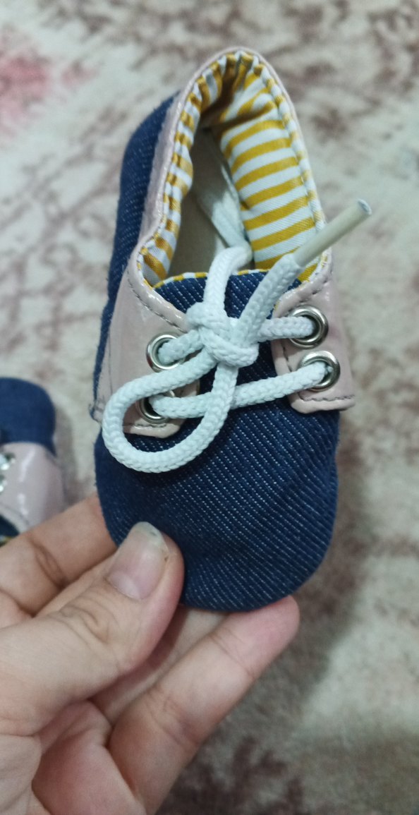 Erkek Bebek Bağcıklı Denim İlk Adım Ayakkabısı - Görsel 5