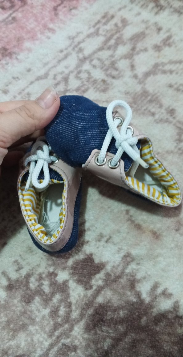 Erkek Bebek Bağcıklı Denim İlk Adım Ayakkabısı - Görsel 4