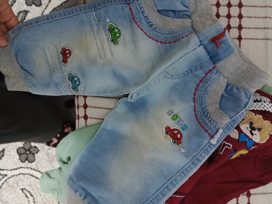 Bordo Nakışlı Erkek Çocuk Pantolonu - Görsel 2