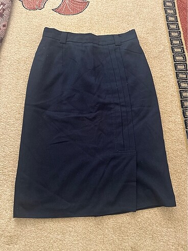 Midi boy lacivert vintage etek