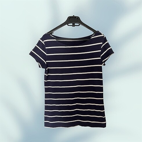 Lacivert Beyaz Çizgili T-Shirt
