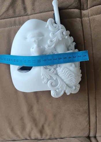 cadılar Bayramı Beyaz Dekoratif Yarım Yüz Maskesi - Görsel 5