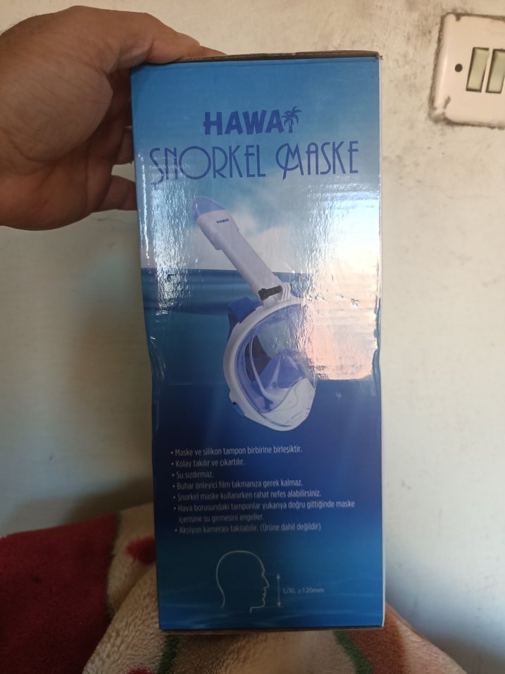 Mavi Baskılı Hawa Şnorkel Maskesi sıfır - Görsel 4