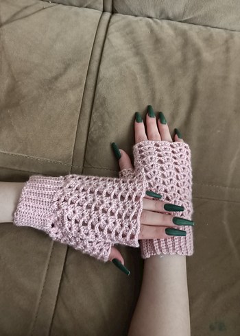 Pembe el Örgüsü Eldiven sıfır ürün - Görsel 7