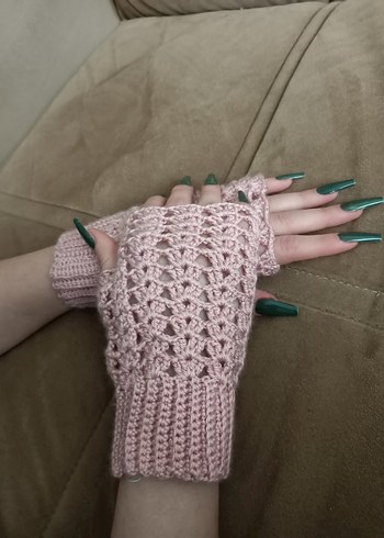 Pembe el Örgüsü Eldiven sıfır ürün - Görsel 10