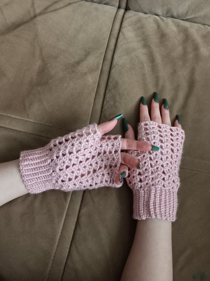 Pembe el Örgüsü Eldiven sıfır ürün - Görsel 5