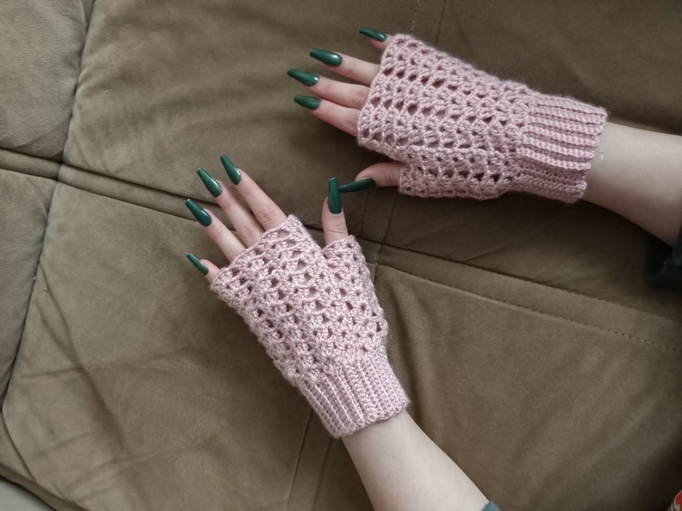 Pembe el Örgüsü Eldiven sıfır ürün - Görsel 2