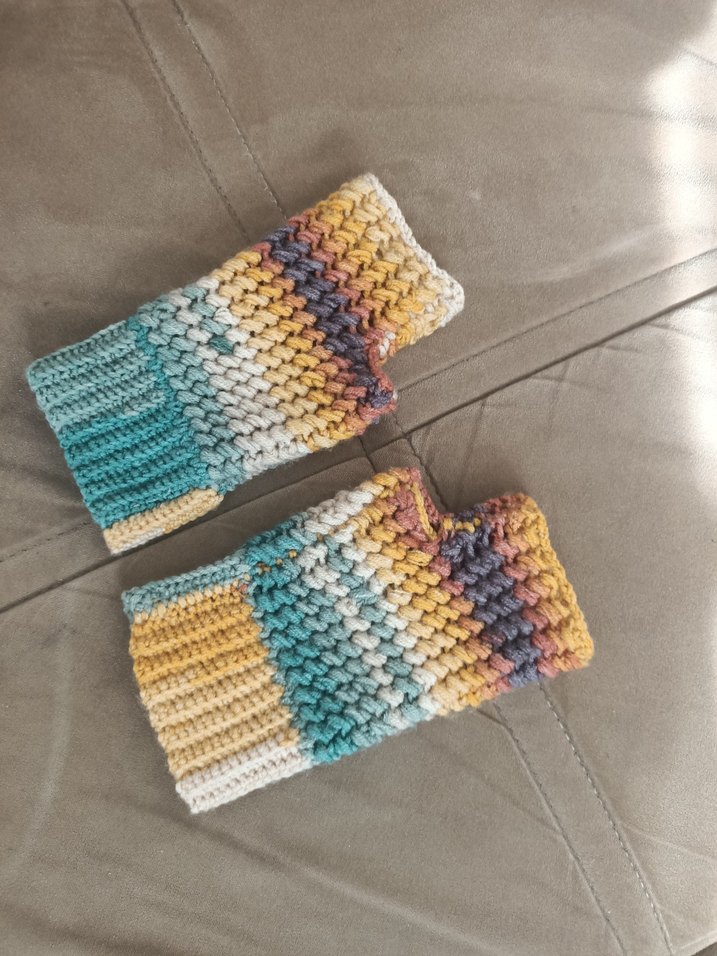 Kadın Renkli Bohem Örgü Eldiven - Görsel 5