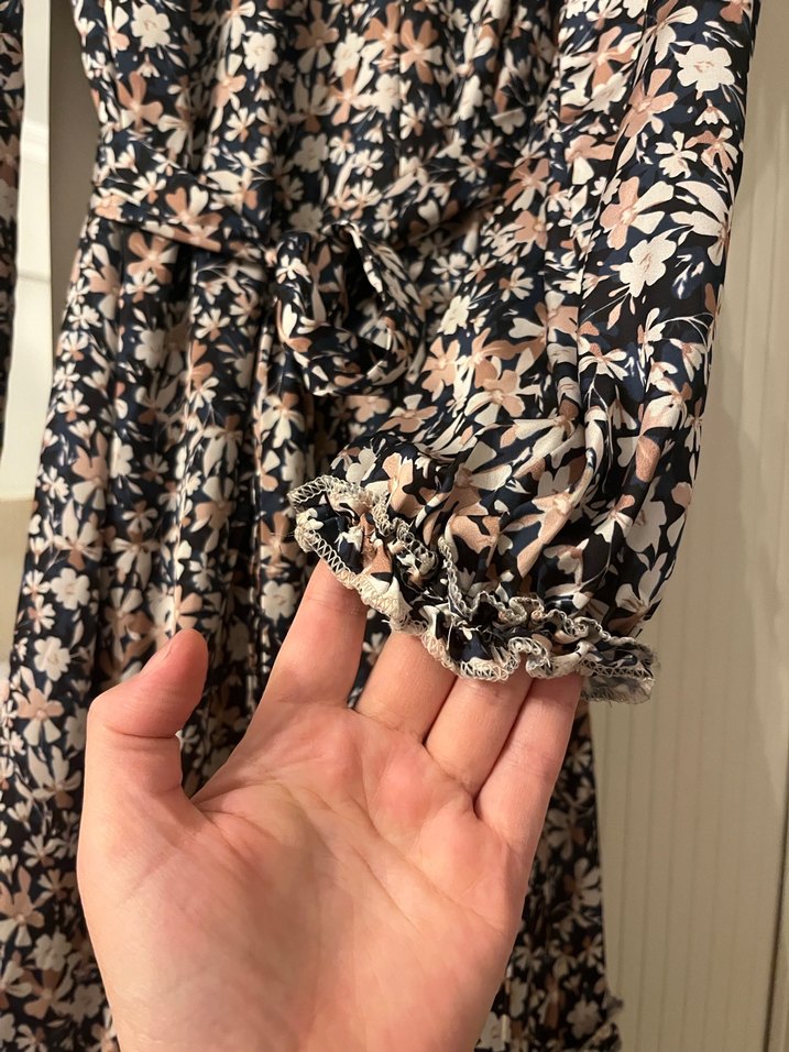 Uzun Kollu, Kuşaklı Bohem Kadın Elbise - Görsel 5