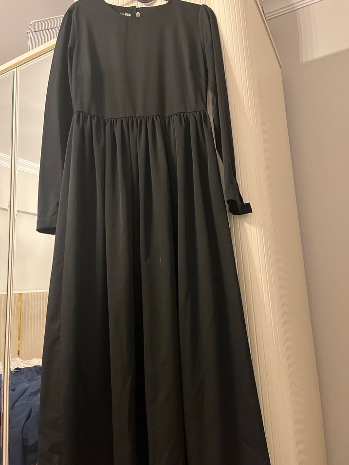 Siyah uzun elbise - Görsel 2