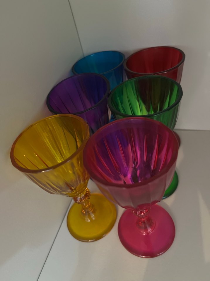 Renkli 5'li Ayaklı Bardak Seti - Görsel 2